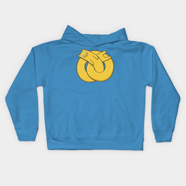 Pretzel Cat Kids Hoodie by Drawn to Cats